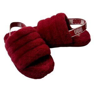 UGG Fluff Yeah Slide Red Youth 3